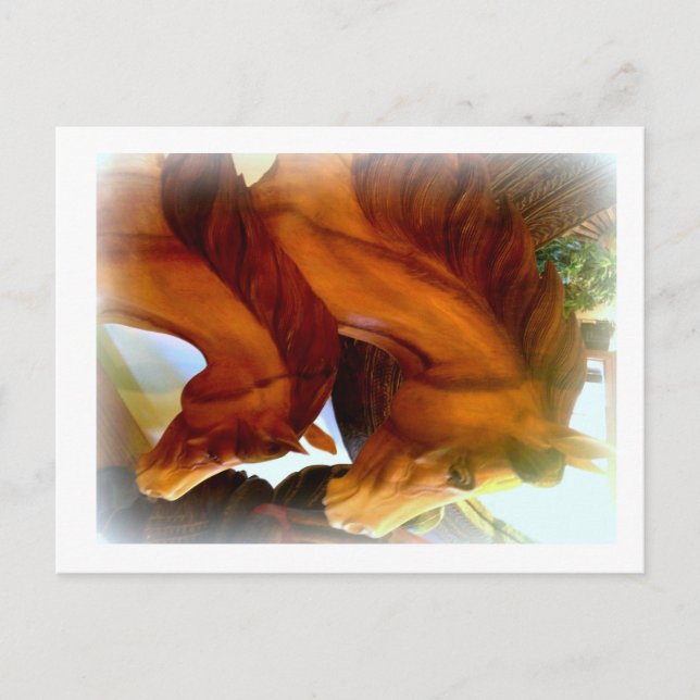 carte postale cheval et poney (Devant)