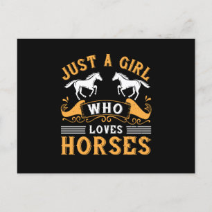 Carte Postale Cheval - Juste Une Fille Qui Aime Les Chevaux
