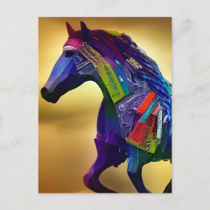 Carte postale Cheval multimédia mixte