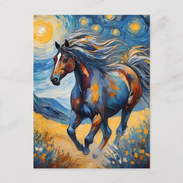 Carte Postale Cheval Mustang (Devant)