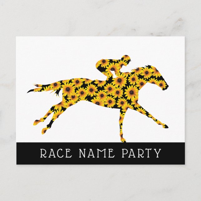 Carte Postale Cheval Race Black Eyed Susan Flowers (Devant)