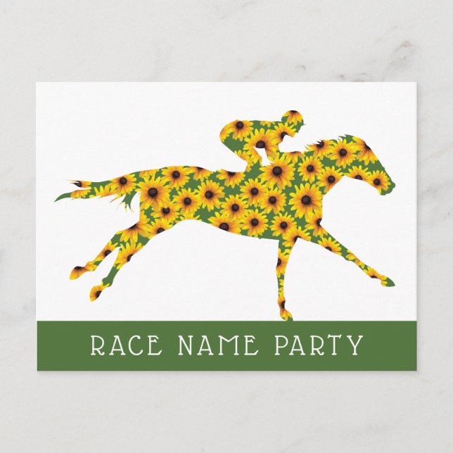 Carte Postale Cheval Race Black Eyed Susan Flowers (Devant)