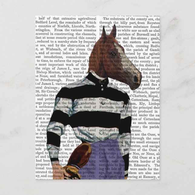 Carte Postale Cheval Racing Jockey Portrait (Devant)
