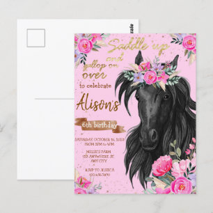 Carte Postale Cheval Saddup Cowgirl Anniversaire