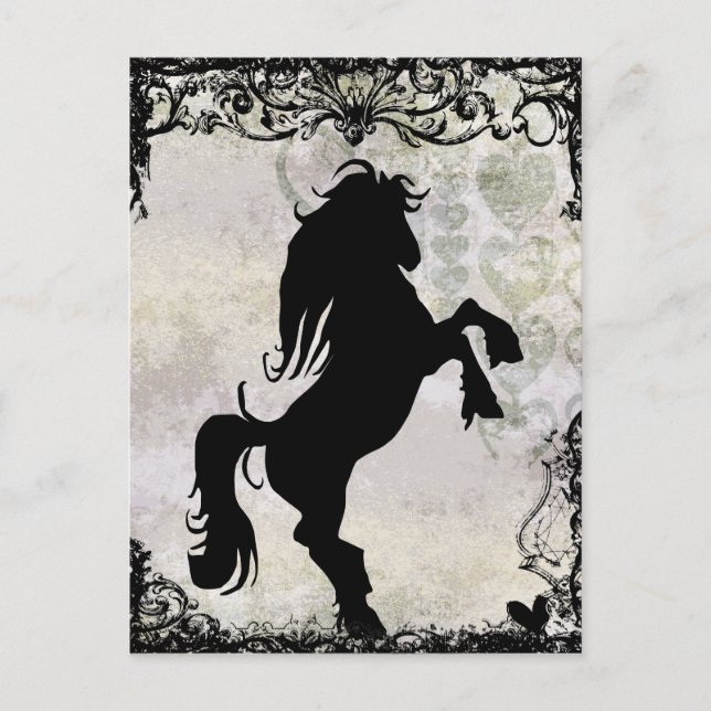 Carte postale Cheval Silhouette (Devant)