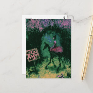 Carte Postale Cheval squelette et ballerine dark fantasy