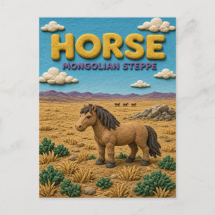 Carte Postale Cheval Steppe Mongol KlayKoo Moderne