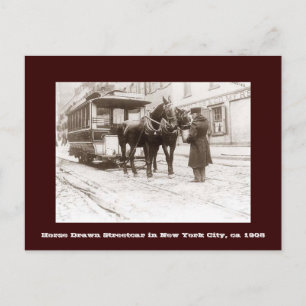 Carte Postale Cheval traîné Streetcar à New York