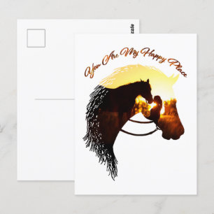 Carte Postale Cheval Tu Es Mon Endroit Heureux Cheval Lover Femm