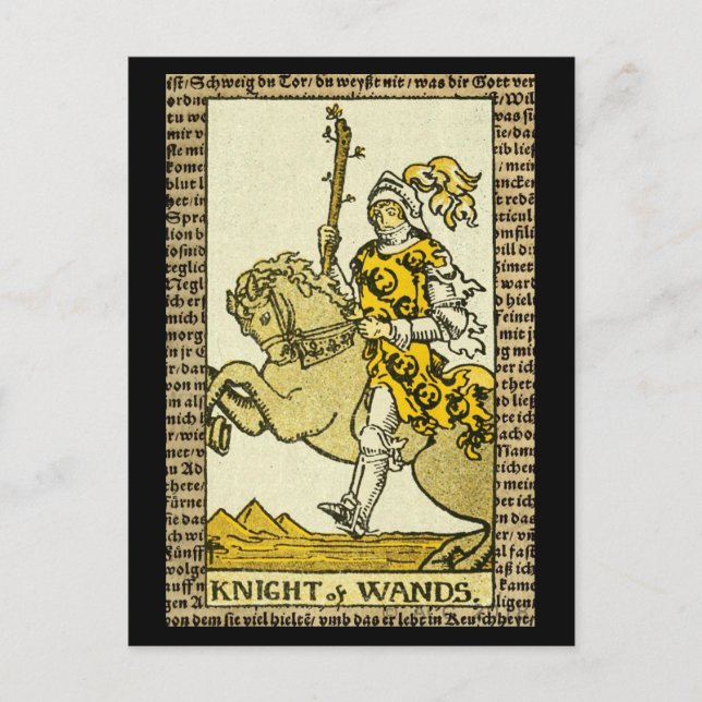 Carte Postale Chevalier de Wands Tarot (Devant)