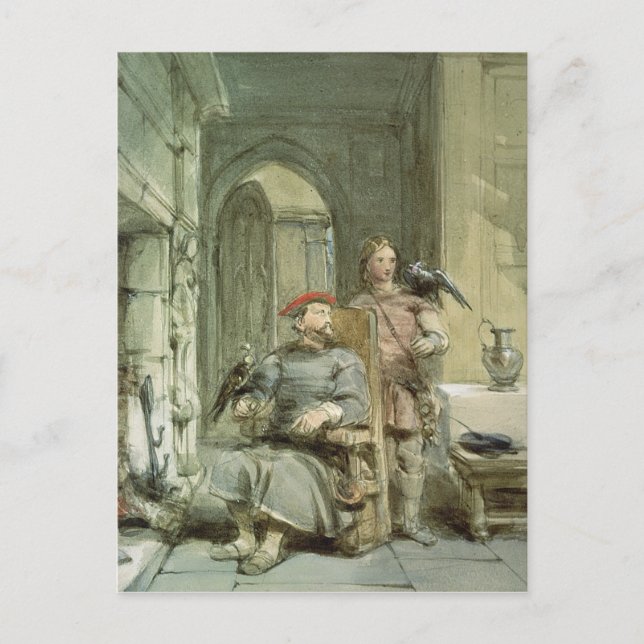 Carte Postale Chevalier et page (Devant)