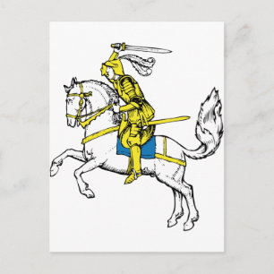 Carte Postale Chevalier médiéval Chevalier Lions Castle Party De