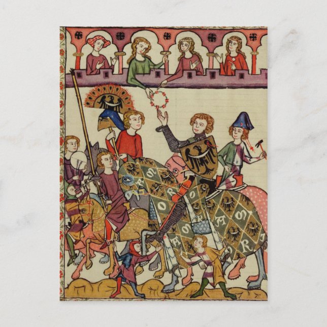 Carte Postale Chevalier victorieux, XIVe siècle (Devant)