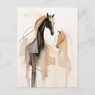 Carte Postale Chevaux Abstraits