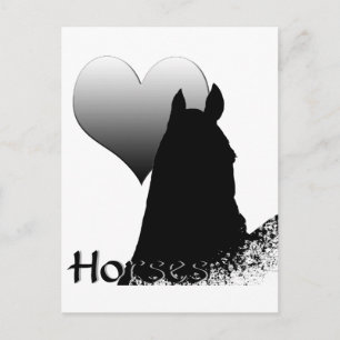 Carte Postale Chevaux de Coeur I (coeur d'argent)