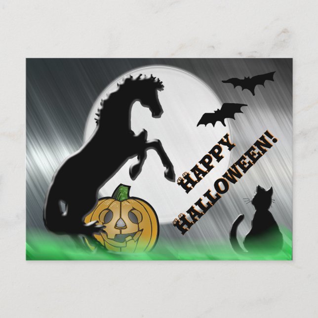 Carte Postale Chevaux de coeur V Halloween (Devant)