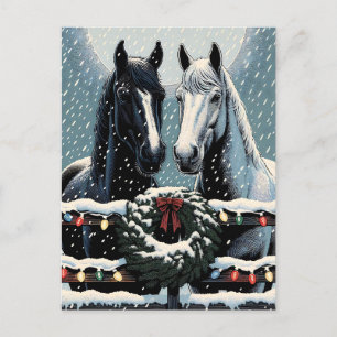 Carte Postale Chevaux de fête   Joyeux Noël