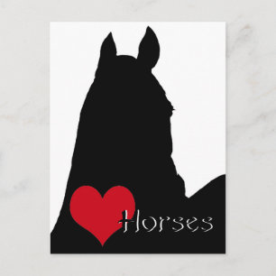 Carte Postale Chevaux du Coeur I (arrière - plan blanc)