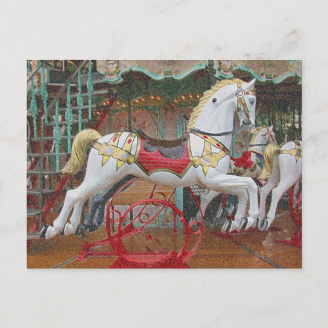 Carte Postale Chevaux faire le tour (Devant)