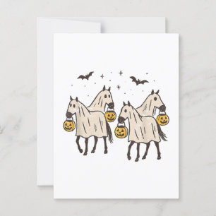Carte Postale Chevaux fantômes mignons Halloween Trick or Treat 