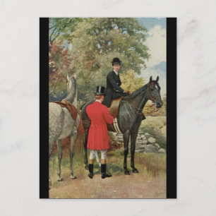 Carte Postale Chevaux homme vintage femme Equestre