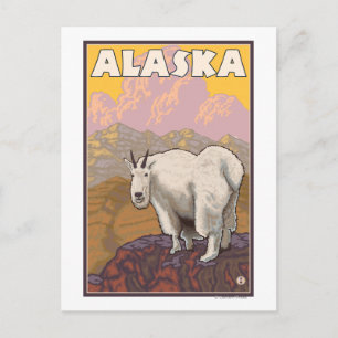 Carte Postale Chèvre des montagnes - Affiche de voyage vintage