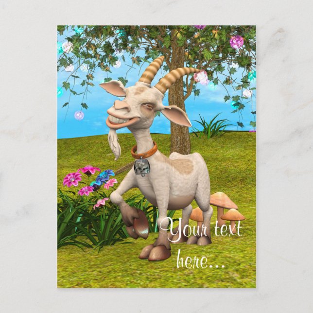 Carte Postale Chèvre Heureuse (Devant)