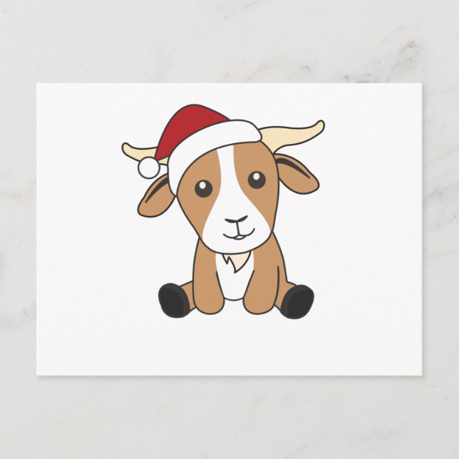 Carte Postale Chèvre Noël Chèvres Animaux d'hiver (Devant)