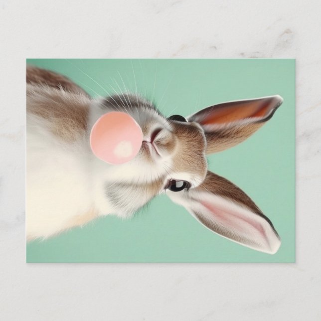 Carte Postale Chew on this : Lapin de Pâques qui profite d'une g (Devant)