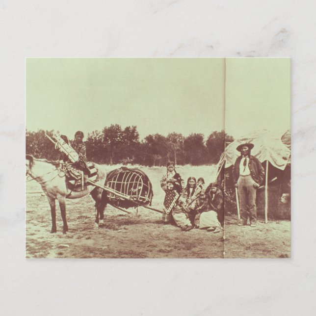 Carte Postale Cheyenne Indians on the Move, 1878 (photo b/w) (Devant)