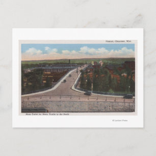 Carte Postale Cheyenne, WY - Viaduc et sortie principale pour mo