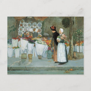 Carte Postale Chez le fleuriste par Childe Hassam, Vintage Fine 