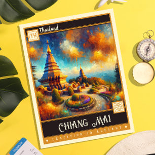 Carte Postale Chiang Mai, Thaïlande   Peinture Vintage