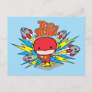 Carte Postale Chibi Flash Dépassant des Fusées