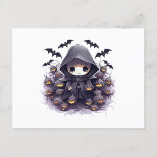 Carte Postale Chibi Grim Reaper Halloween - Fantasme sombre ador