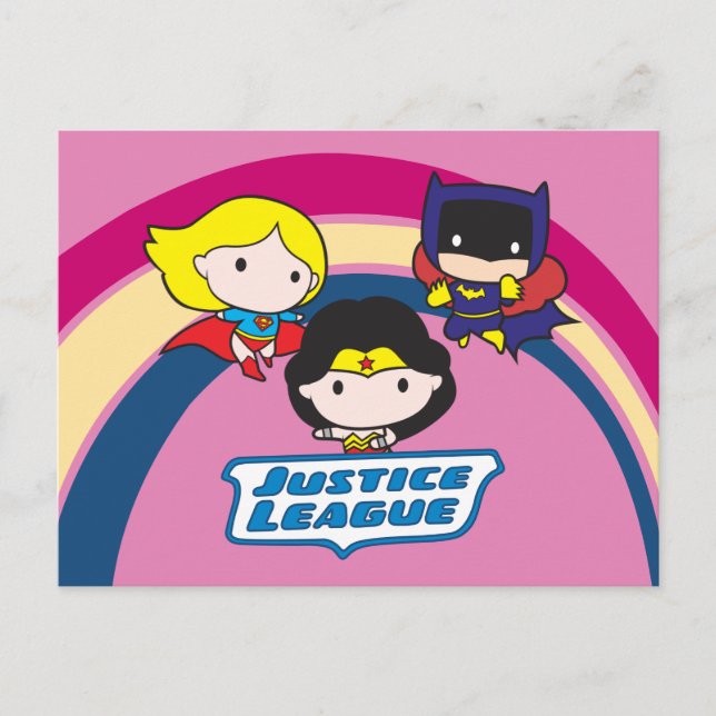 Carte Postale Chibi Justice League Rainbow (Devant)