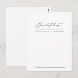Carte Postale Chic Calligraphie Argent Mariage Liste des seaux C
