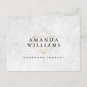 Carte postale Chic Faux Gold Gemstone Jewelry Desi