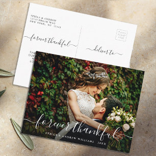 Carte Postale Chic Forever Thankful Script Merci Photo