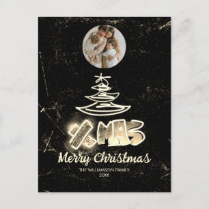 Carte Postale Chic glamour Noël Golden Glow Tree Photo