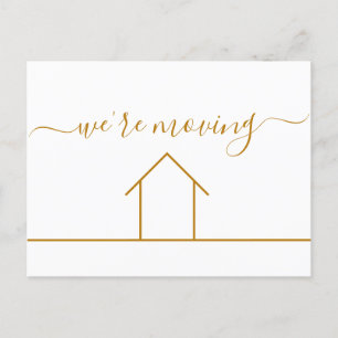 Carte Postale Chic Gold Changement d'adresse Nouveau Accueil