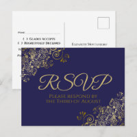 Chic Gold Curls & Swirls sur Marine Wedding RSVP