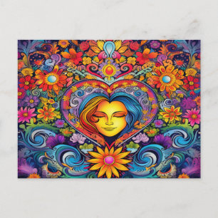 Carte Postale Chic Hippie Coloré