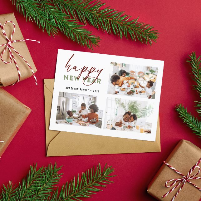 Carte Postale Chic Joyeux Nouvel An Calligraphie (Créateur téléchargé)