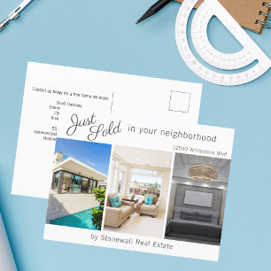 Carte Postale Chic Just Sold Immobilier House Photo Marketing