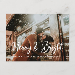 Carte Postale Chic moderne Merry et Bright Christmas photo