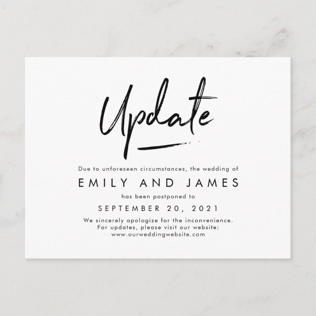 Carte Postale Chic Strokes EDITABLE COULEUR Modifier La date (Devant)
