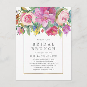 Carte Postale Chic Watercolor Floral Bridal Brunch