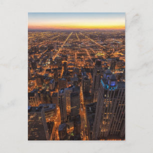 Carte Postale Chicago centre-ville au coucher du soleil