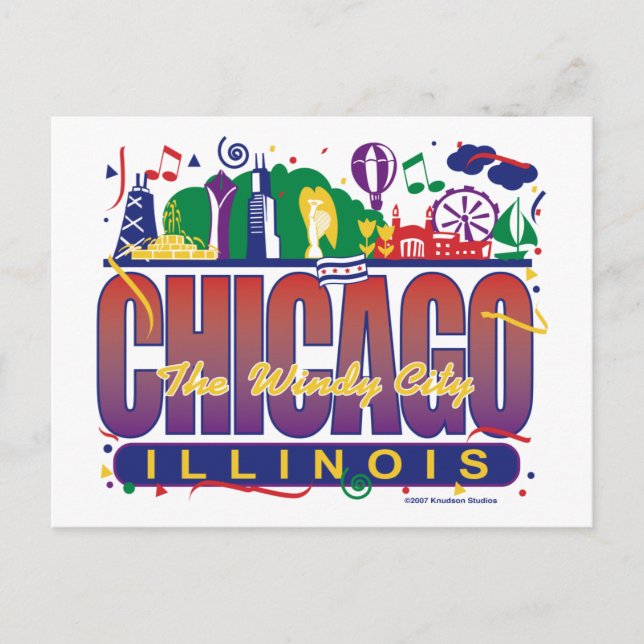 Carte Postale Chicago-Confetti (Devant)